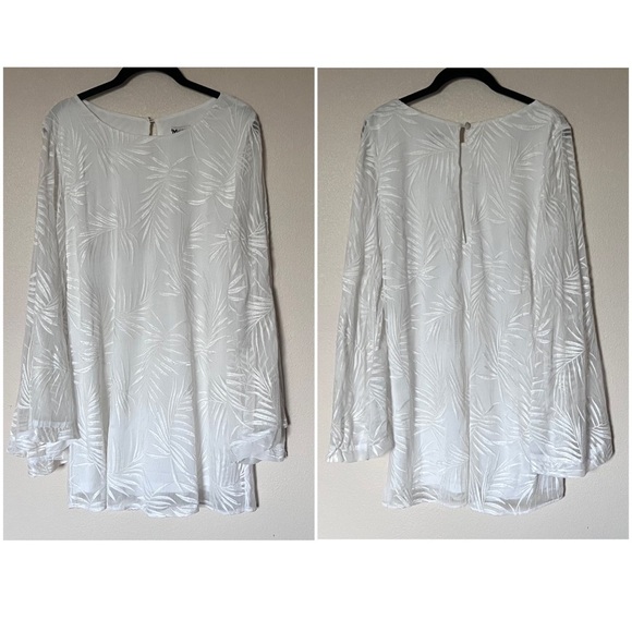 Show Me Your Mumu Knockout Boho Bell Sleeve Palm Dress Coastal Beach Bride White - Picture 4 of 15